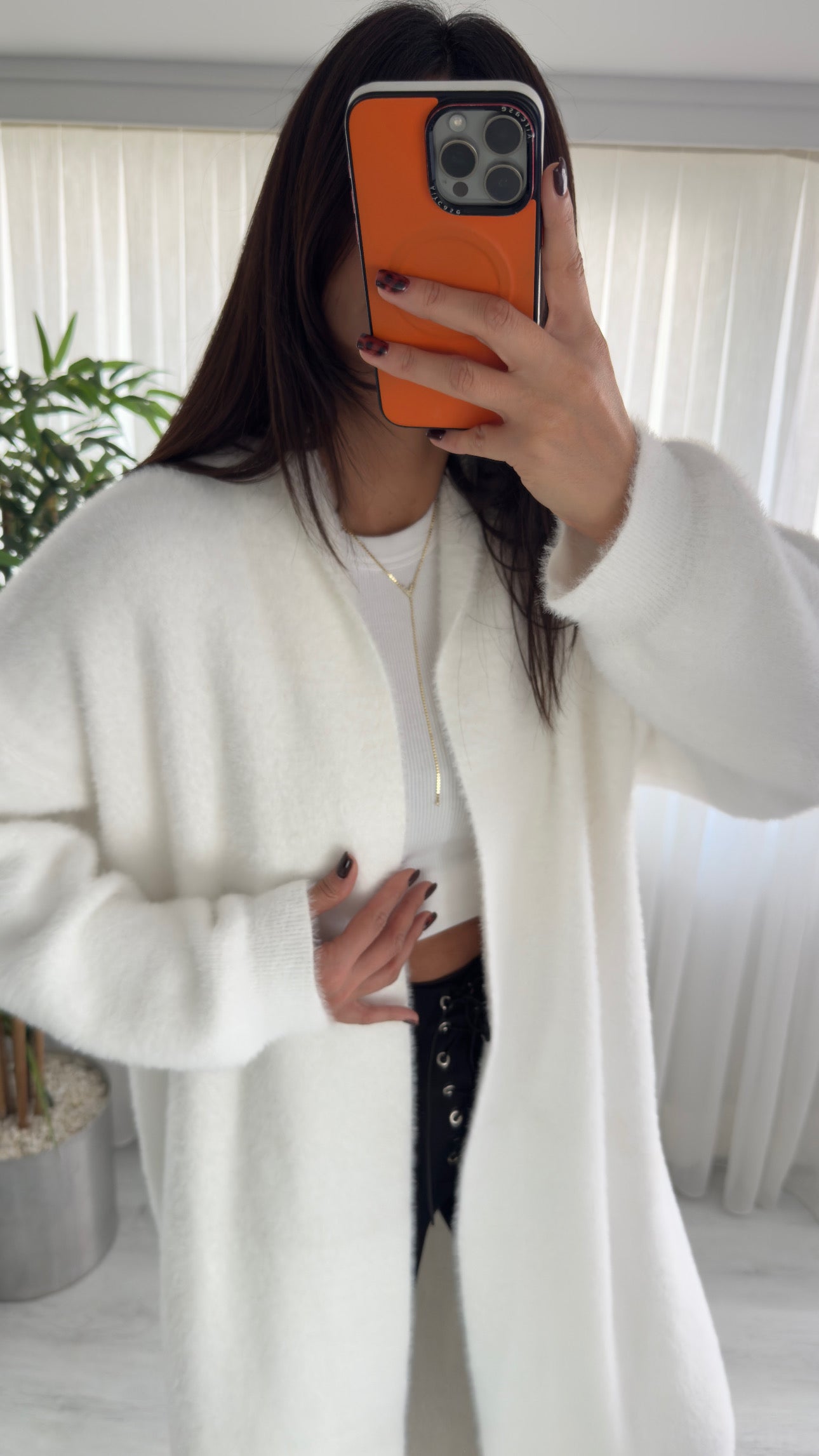 Angora Maxi boy Yumoş hırka