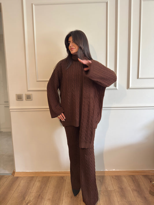 Atkılı Örgü Triko Takım