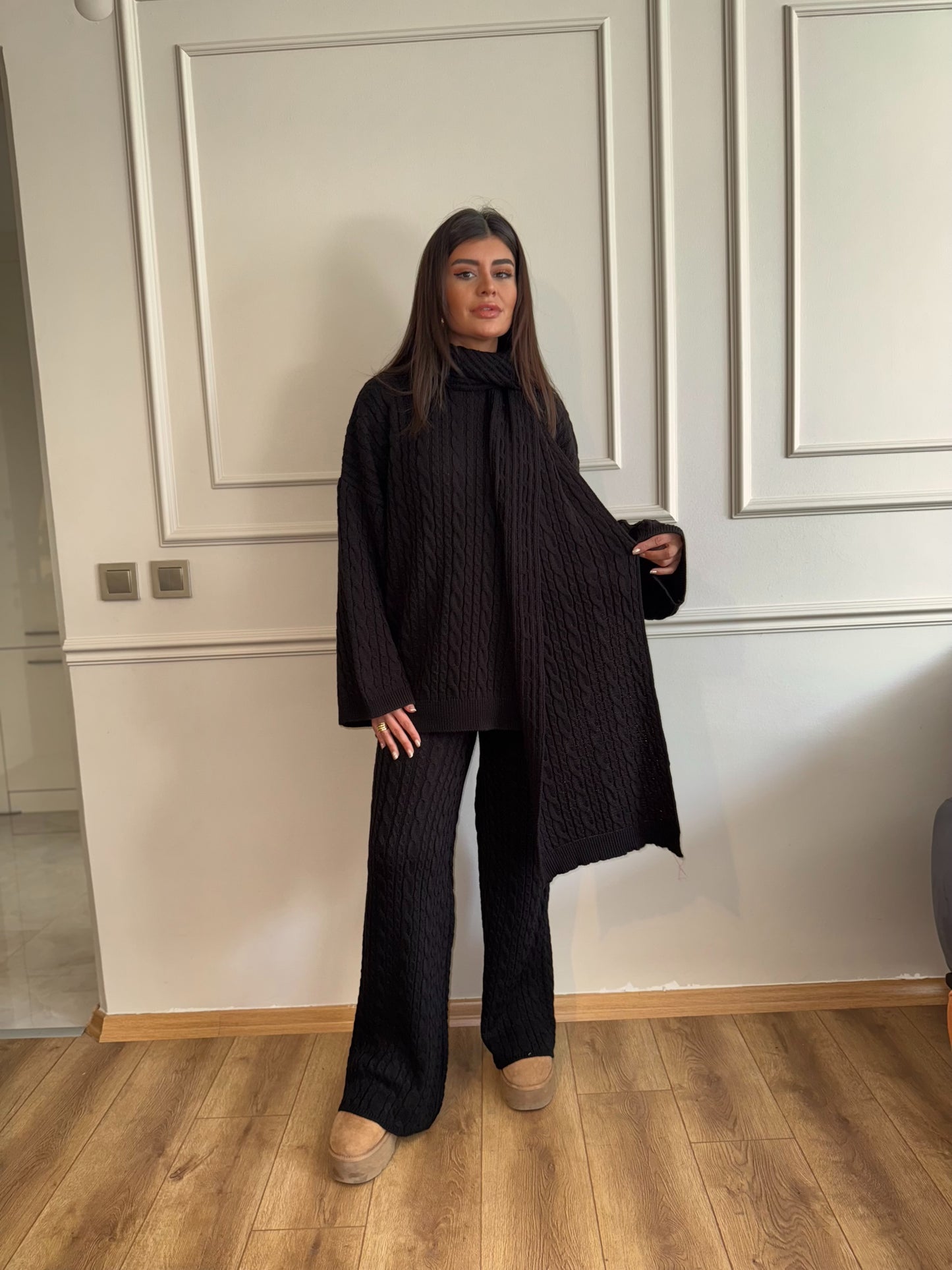 Atkılı Örgü Triko Takım