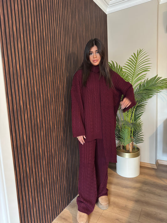 Atkılı örgü triko takım