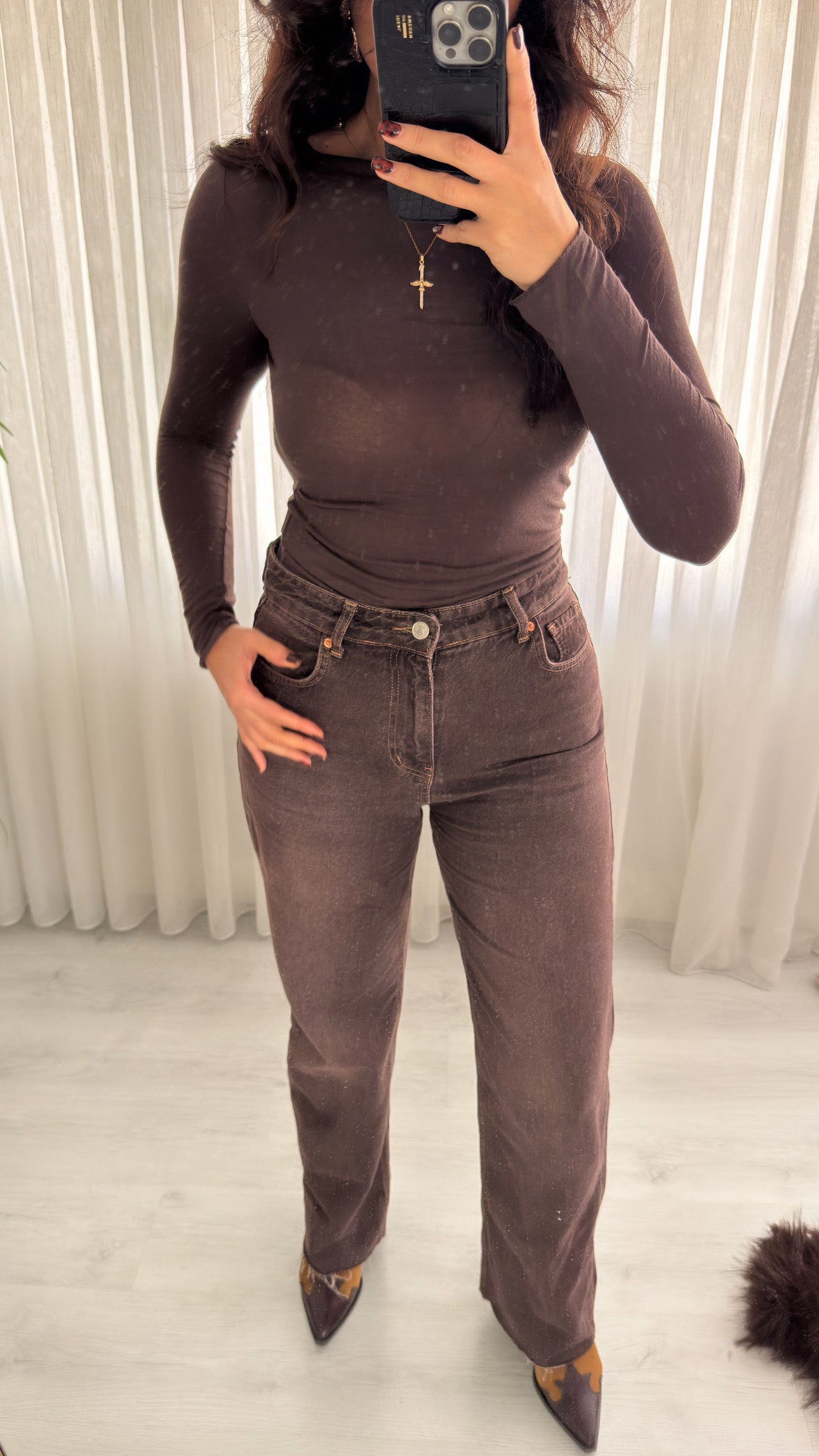 Zara palazzo kahve jean