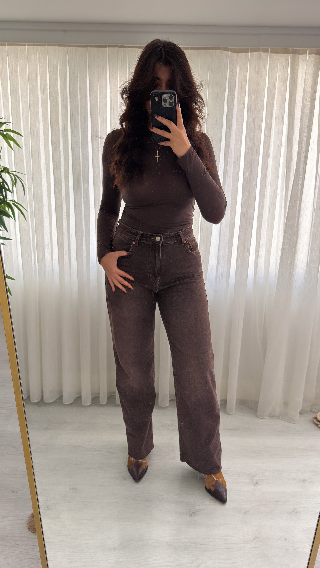 Zara palazzo kahve jean