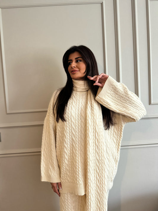 Atkılı Örgü Triko Takım