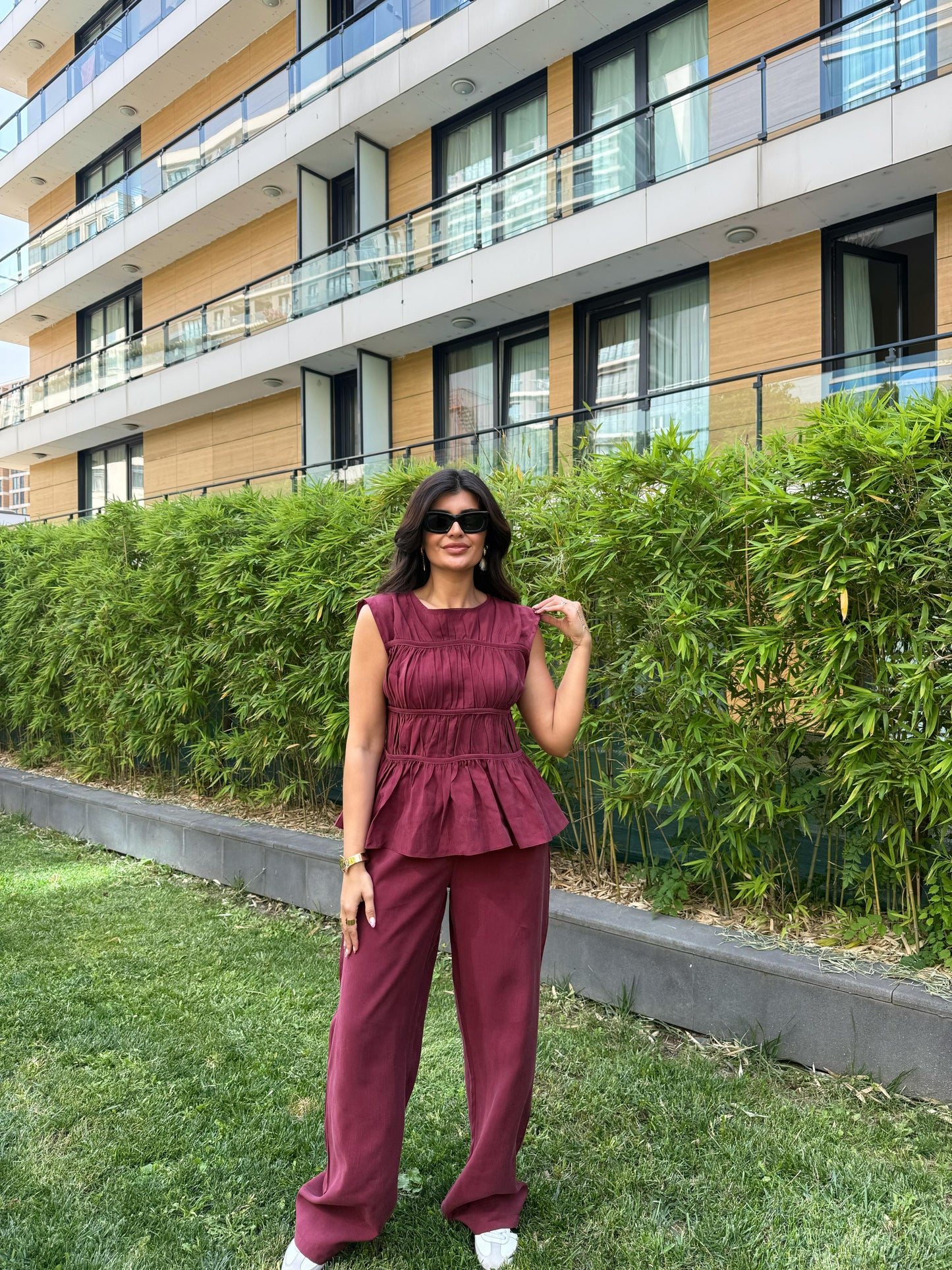 Tencel Kumaş İkili Takım | Bordo