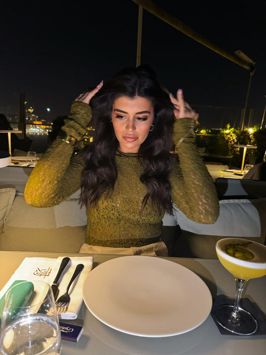 Peplum Dantel Bluz | Yeşil