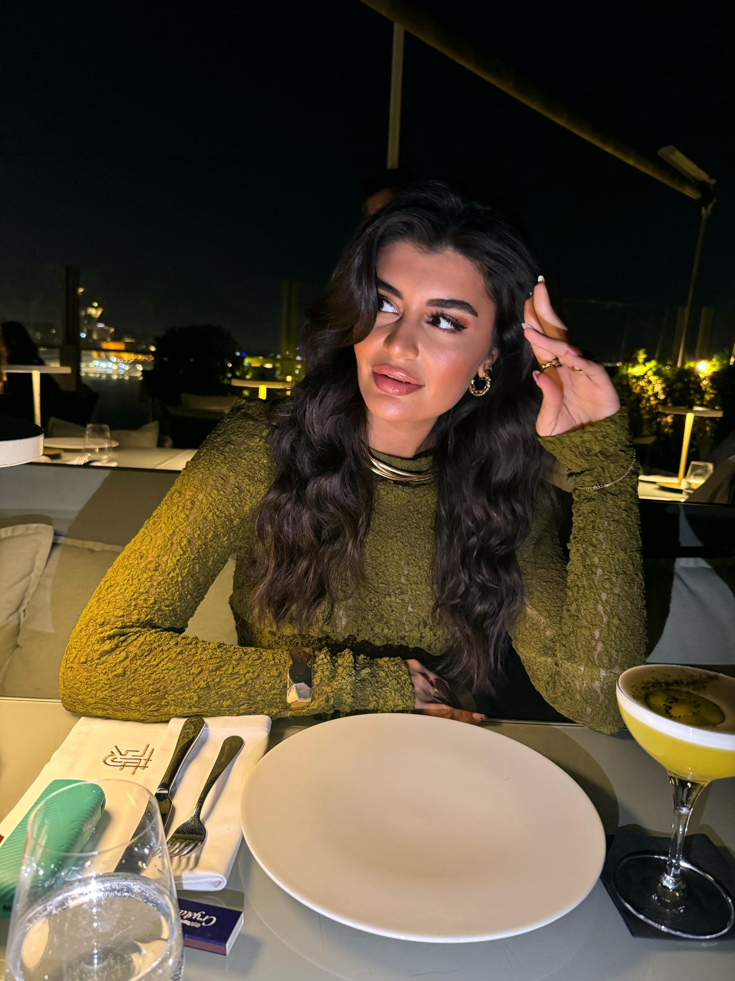 Peplum Dantel Bluz | Yeşil