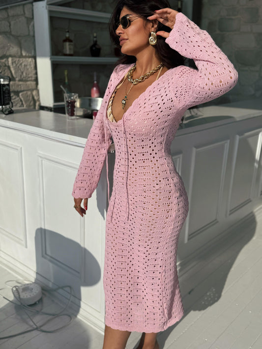 Ajurlu Elbise | Pembe