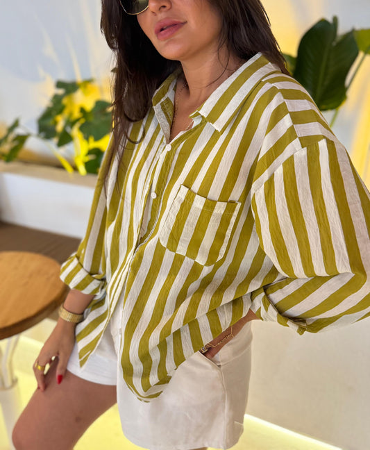 Modal Kumaş Gömlek | Sarı