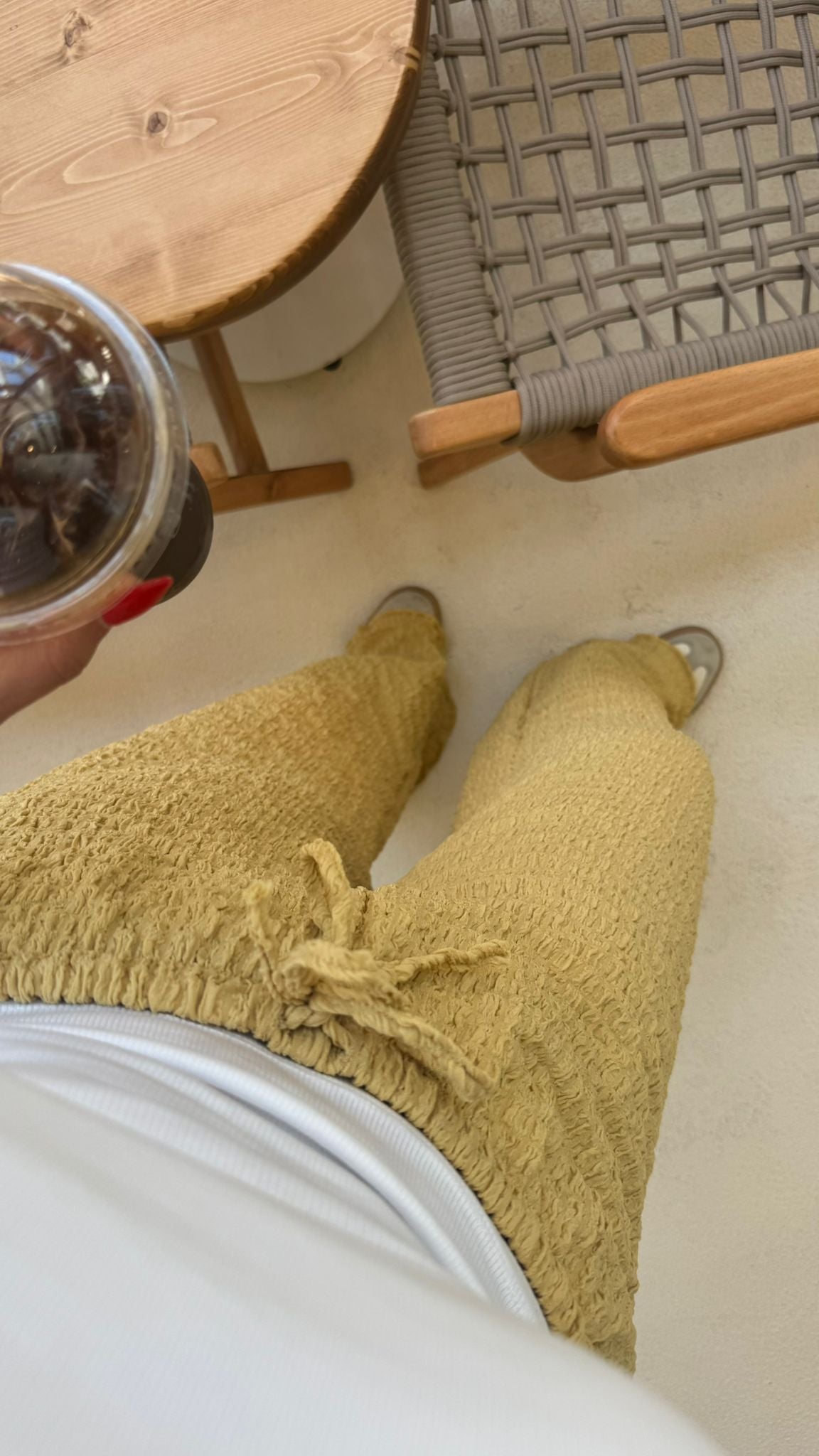 Zara Pantolon Bürümcük Kumaş | Sarı