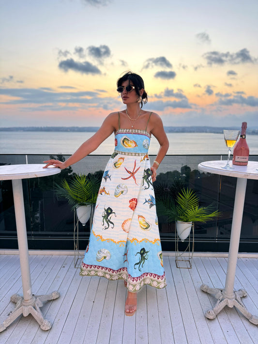 Jessika Kumaş Desenli Tasarım Elbise | Beyaz