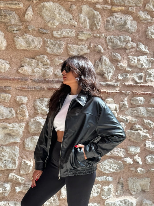 Yeni sezon deri ceket | Siyah