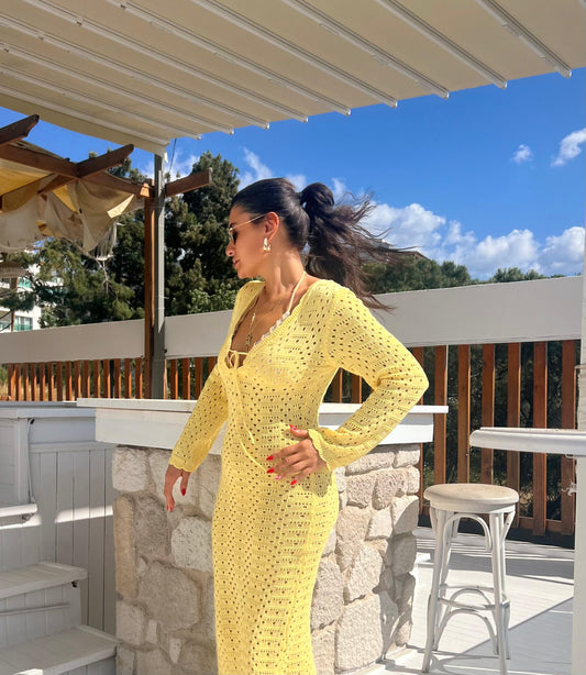Ajurlu Elbise | Sarı