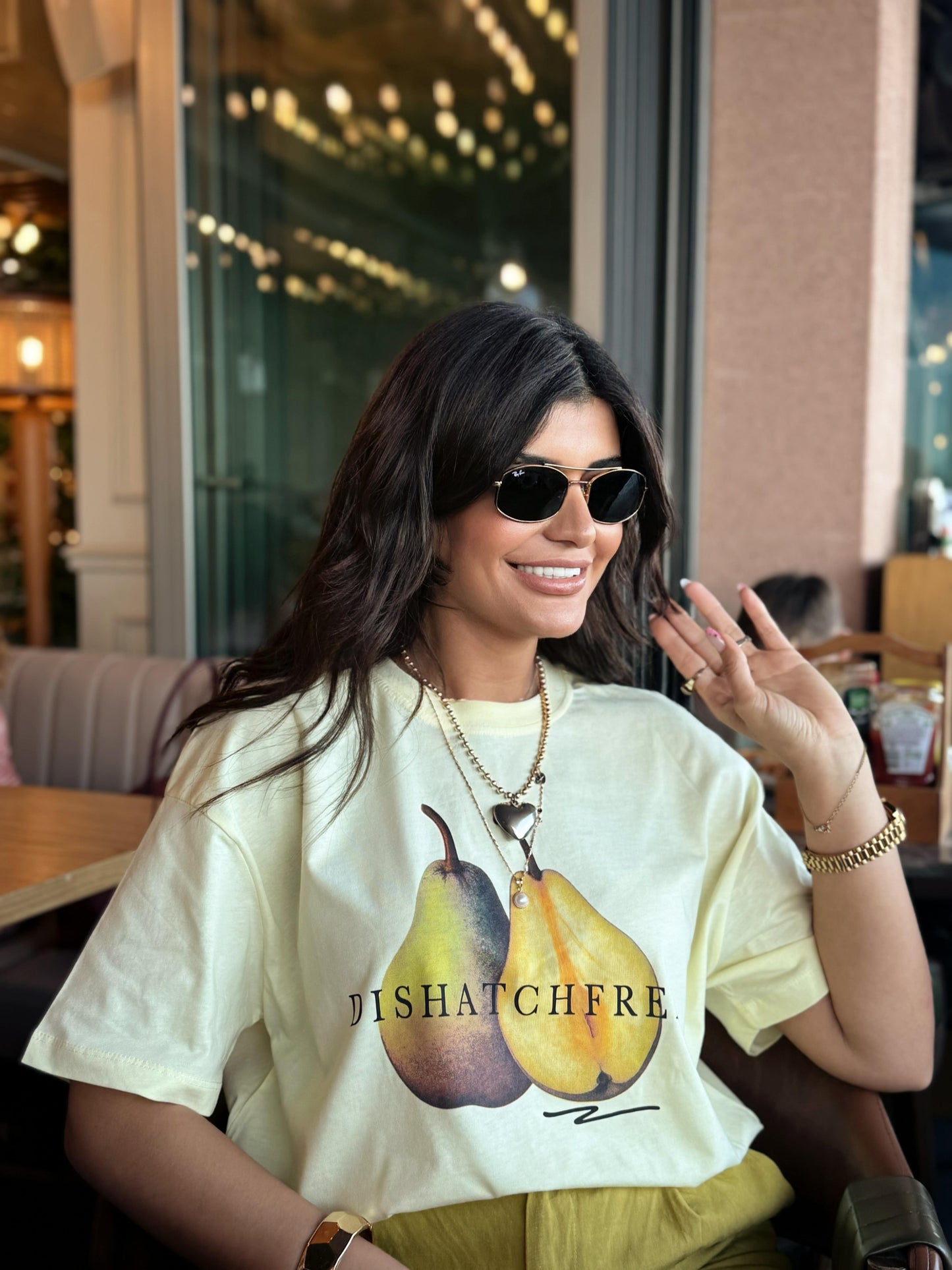 Butter Yellow Armut Baskılı T-Shirt