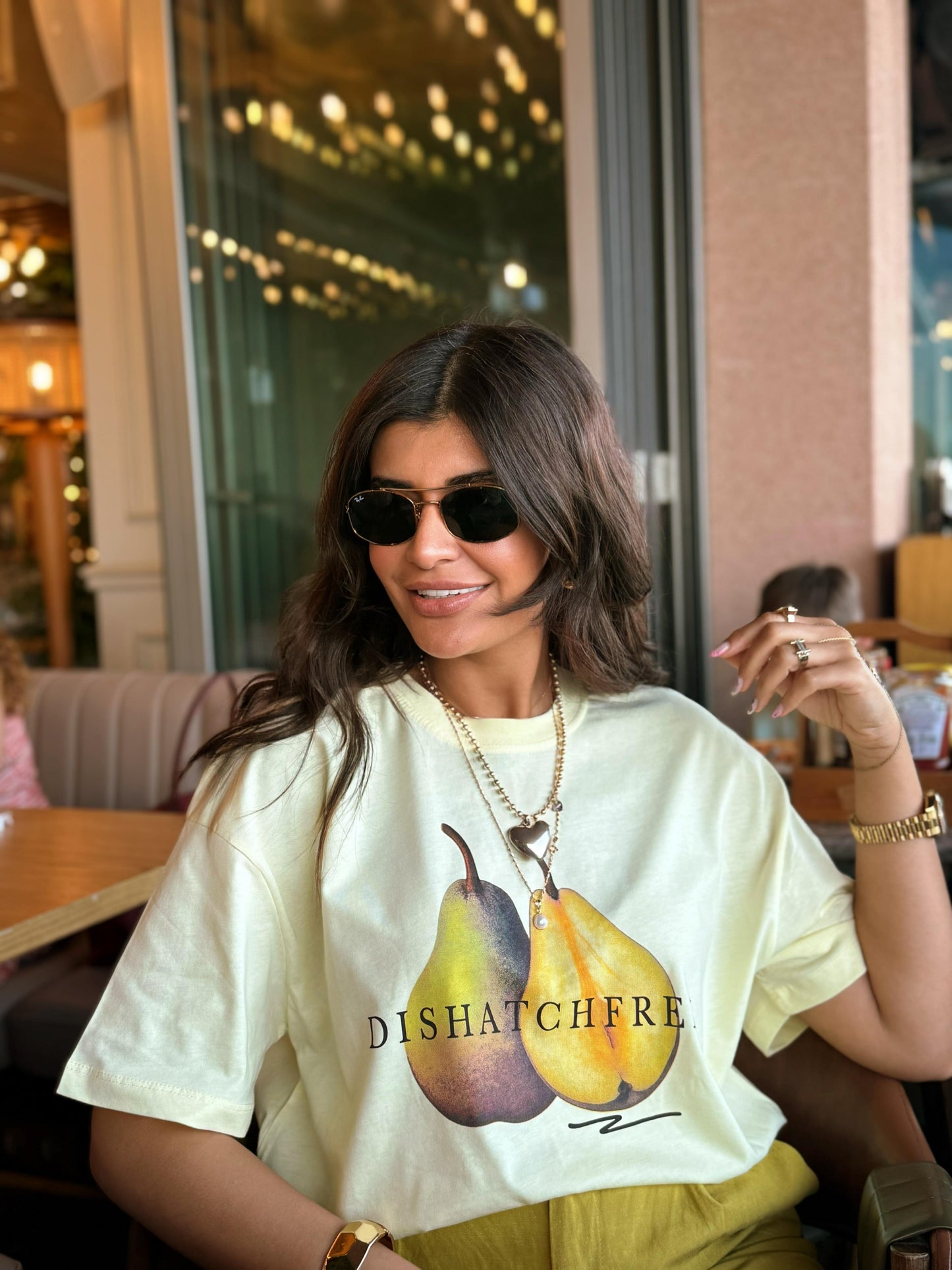 Butter Yellow Armut Baskılı T-Shirt