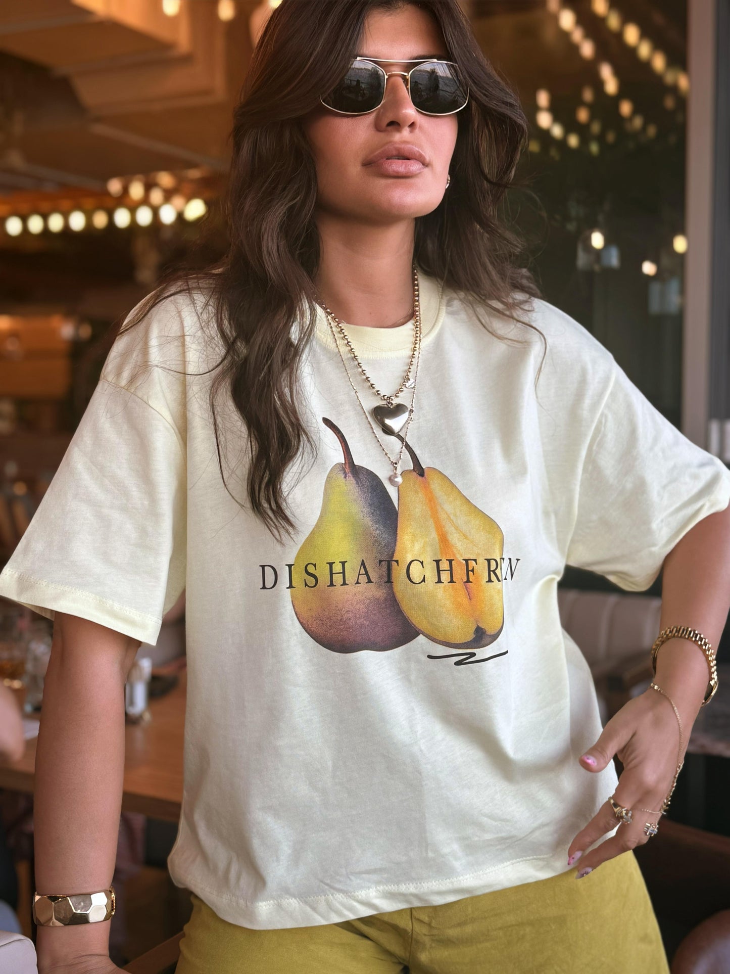 Butter Yellow Armut Baskılı T-Shirt