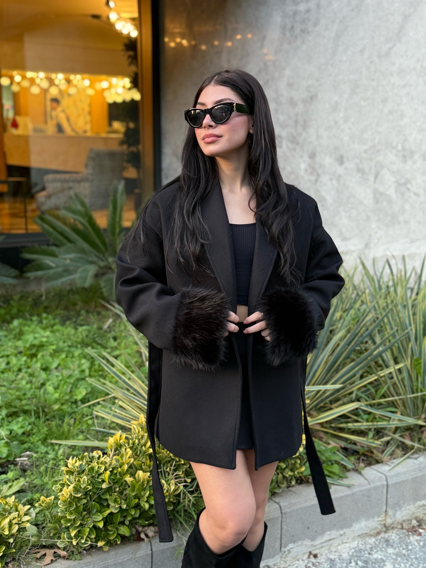 Premium Kürk Detaylı Kaşe