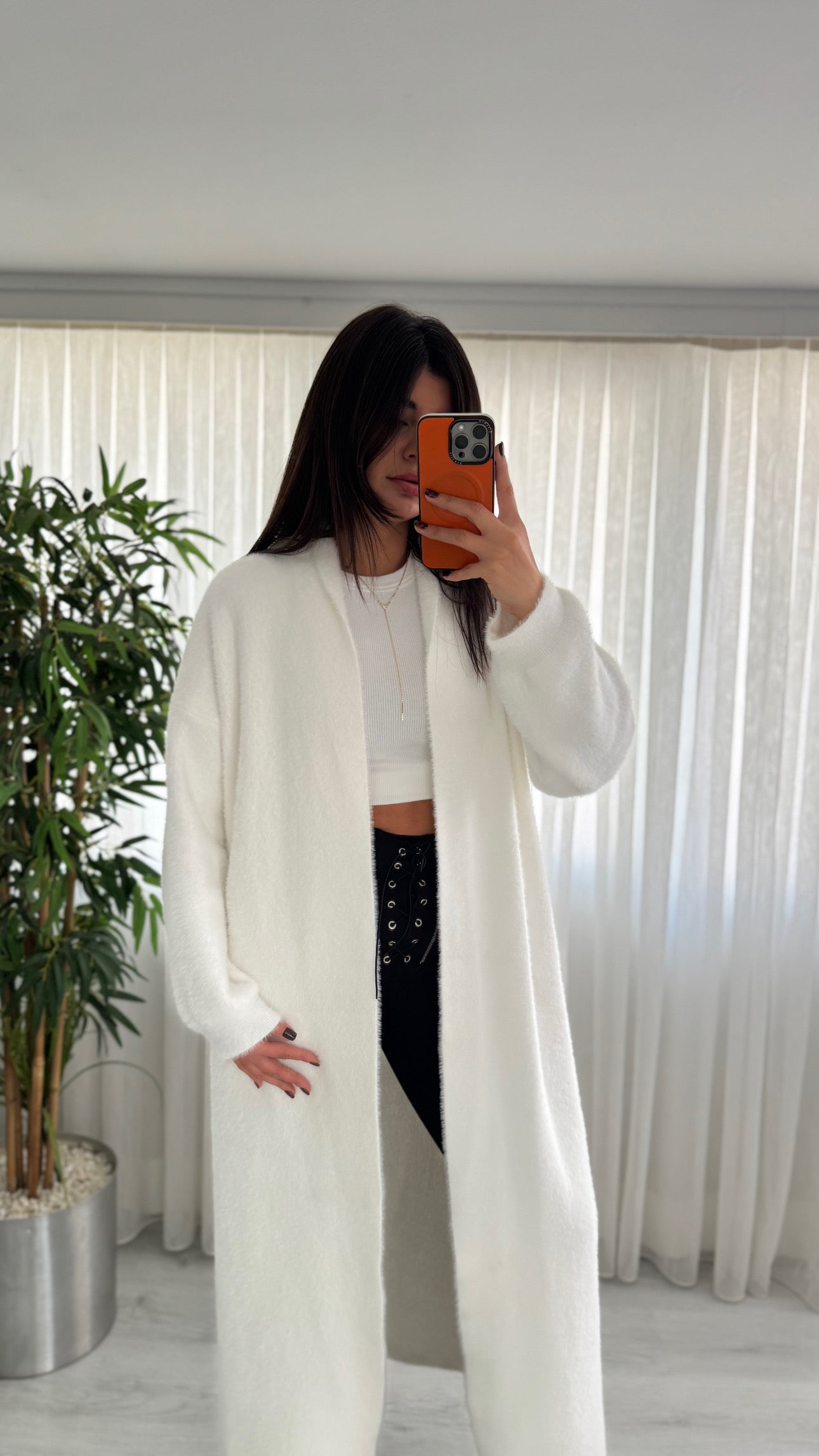 Angora Maxi boy Yumoş hırka