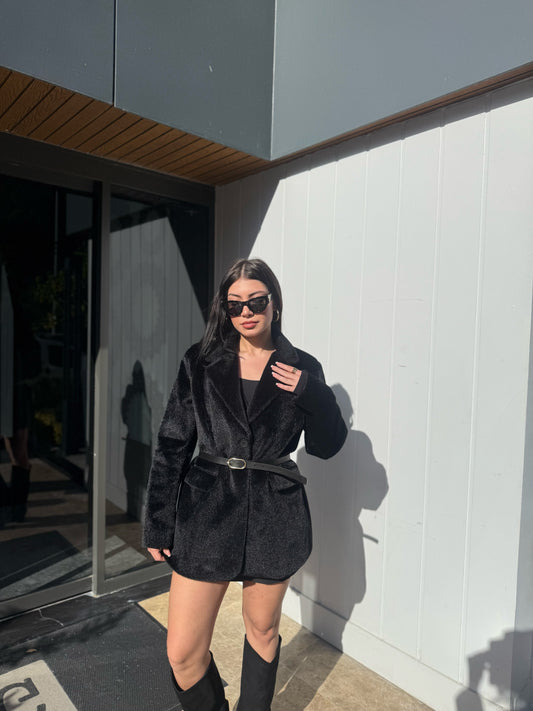 Premium Kalite Kemer Detaylı Fox Ceket