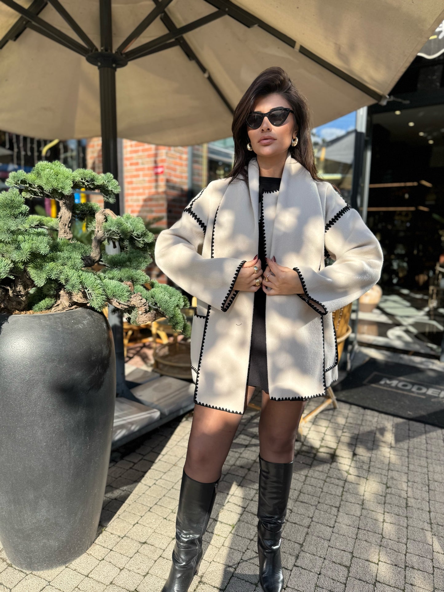 Kaşe Şal Detaylı Panço