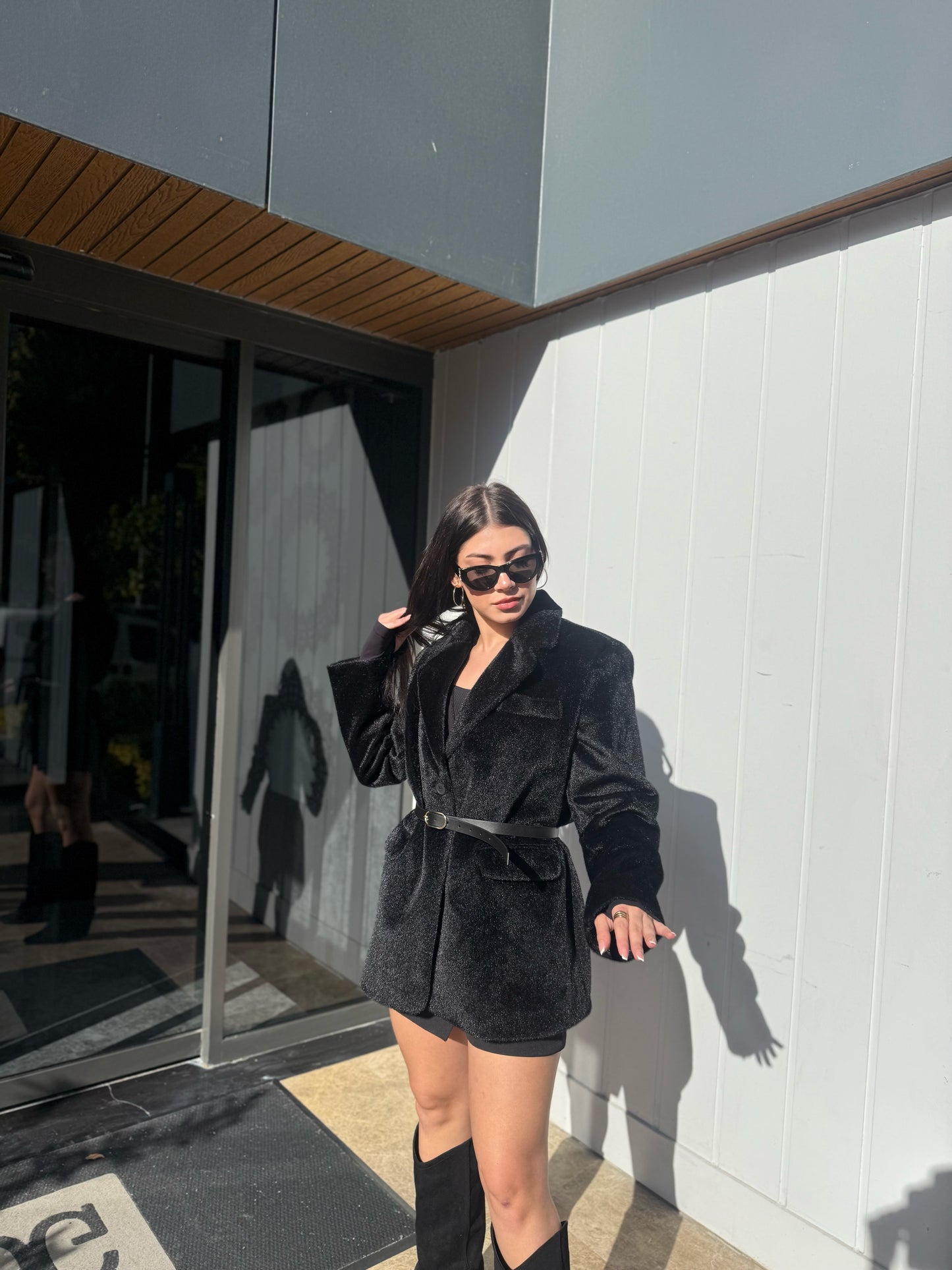 Premium Kalite Kemer Detaylı Fox Ceket