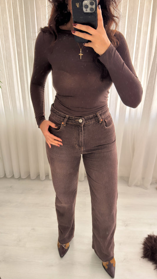 Zara palazzo kahve jean