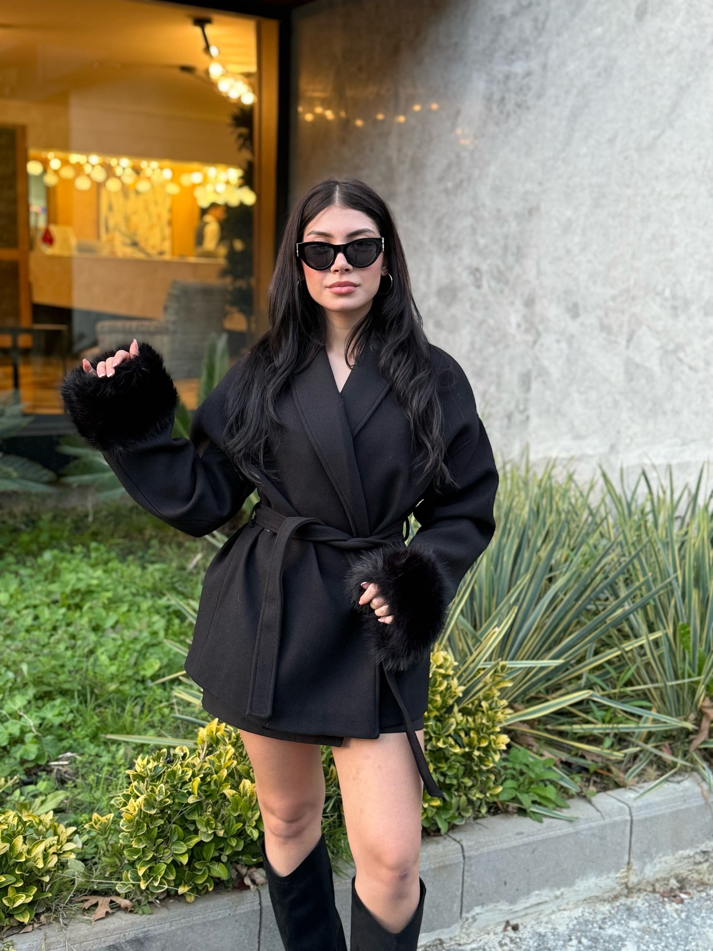 Premium Kürk Detaylı Kaşe