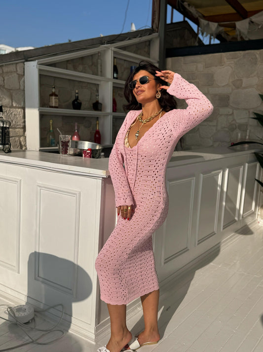 Ajurlu Elbise | Pembe