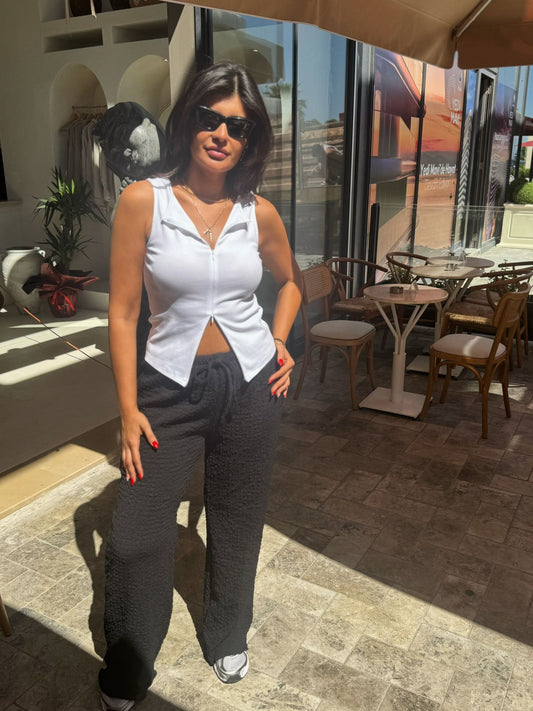 Zara Pantolon Bürümcük Kumaş | Siyah